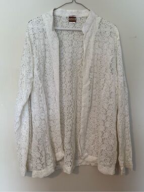 Tudor White Lace Open-Front Cardigan